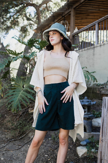 HYSOVA Cozy Soft Waffle Hooded Ruana