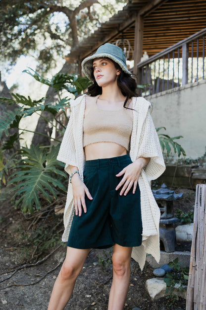 HYSOVA Cozy Soft Waffle Hooded Ruana