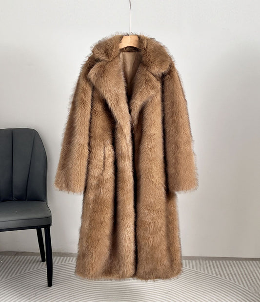 HYSOVA Royal Faux Fur Maxi Coat – 25 Edition