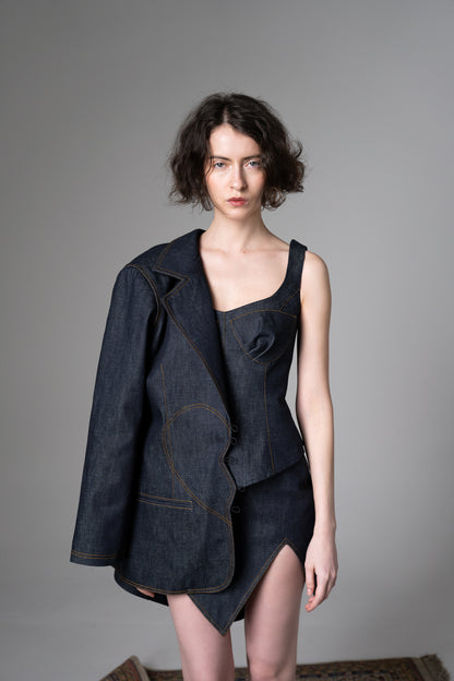 HYSOVA Broken heart denim blazer