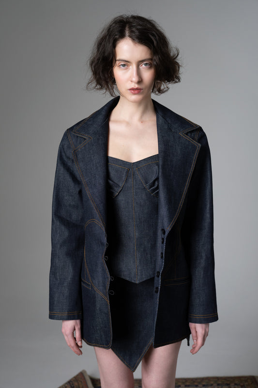 HYSOVA Broken heart denim blazer