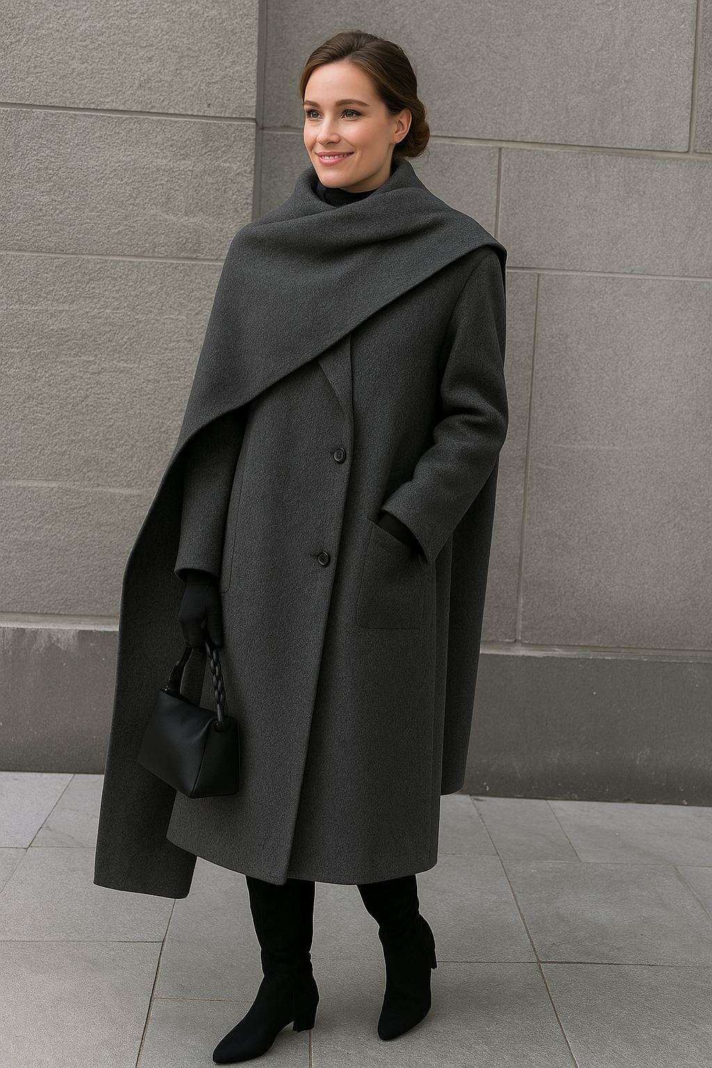 HYSOVA Urban Drape Wool Coat