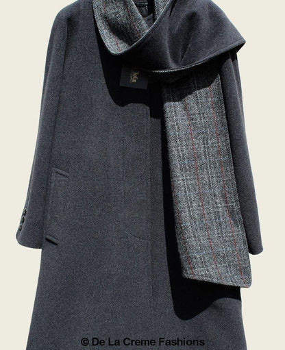 HYSOVA Wool & Cashmere Overcoat With Scarf Detail
