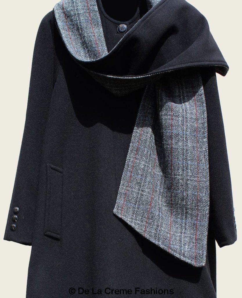 HYSOVA Wool & Cashmere Overcoat With Scarf Detail