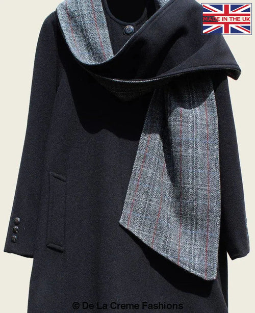 HYSOVA Wool & Cashmere Overcoat With Scarf Detail